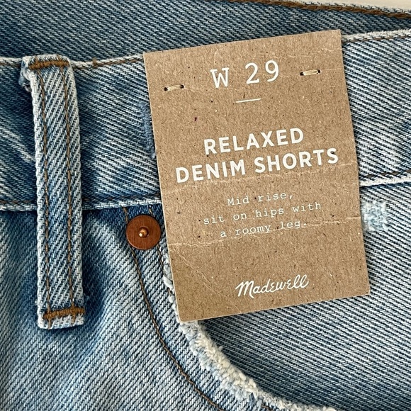 NWT Madewell relaxed denim mid rise shorts 29 - Picture 9 of 13